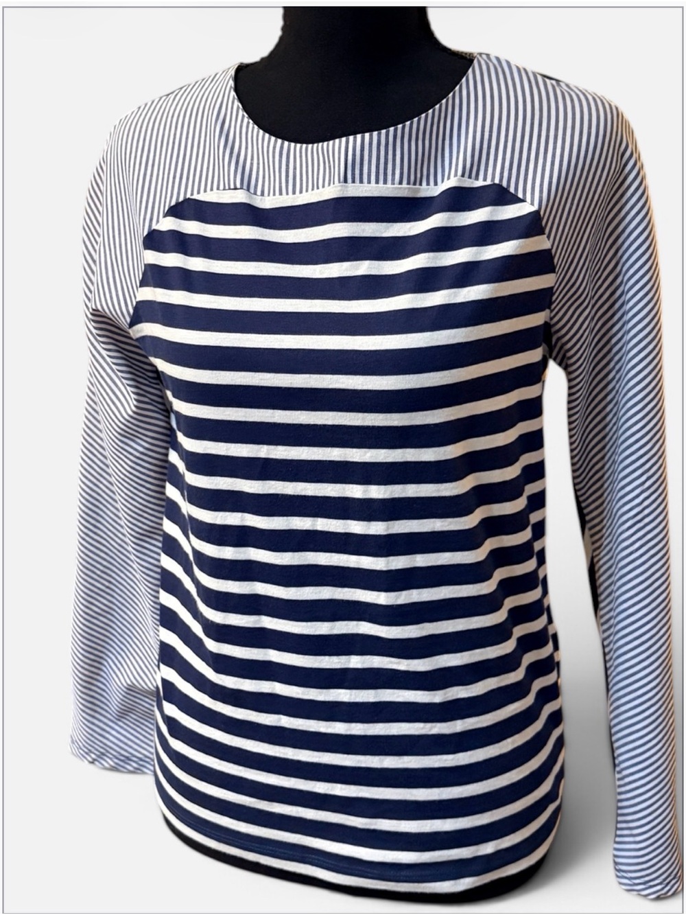 Vineyard Vines Navy & White Raglan Stripe Long-Sleeve Tee